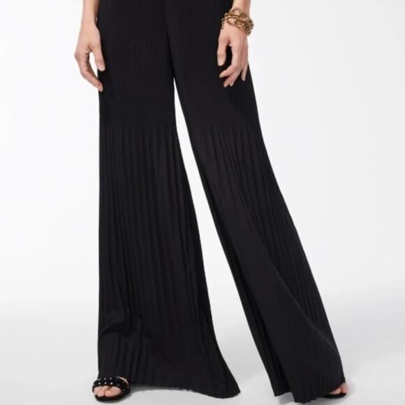 Chico's Black Label Release Pleat Flare Pant Color: Black Size: S - Picture 3 of 6